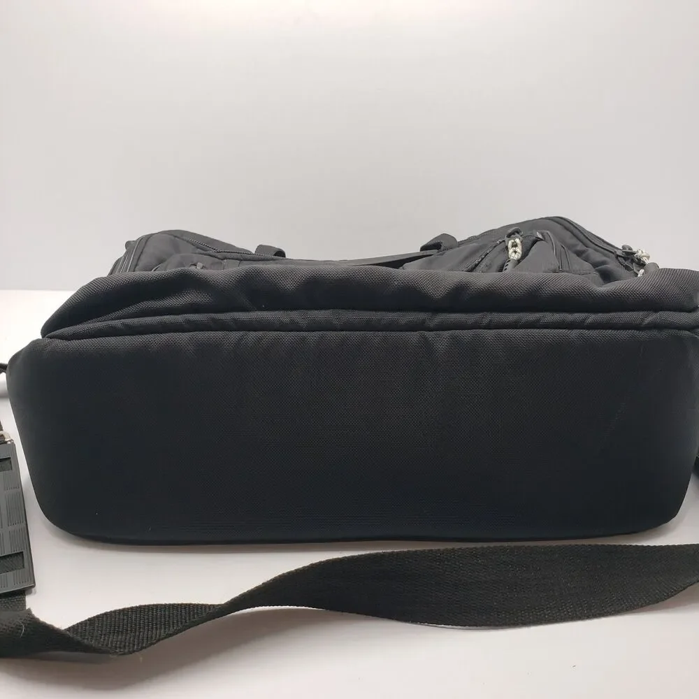 Vintage LL Bean Black Padded Laptop Messenger Bag Briefcase Satchel Multi Pocket